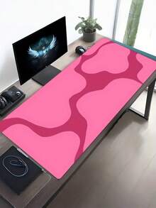 1PC Extra Large Non Slip Rubber Base Washable Polyester Pink Gaming Office Mouse Pad Desk Mat For Computer Keyboard Laptop Home Remote Work Desk Accessory - multicolor - View 7