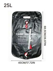25L Solar Heating Waterproof Shower Bag For Camping, Outdoor Bathing, Washing And Showering, PVC - Black - View 9