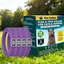 4 Pcs Tick Collars For Cats And Tick Collars For Dogs. These Waterproof And Adjustable Collars Fit Both Adult And Young Cats And Dogs, Are Available In Multiple Colors, Odorless And Non-Greasy, And Can Kill Fleas, Ticks And Their Larvae - Purple - View 6