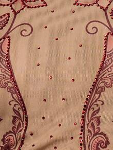 MUSERA Nude Hotfix Henna Detail Halterneck Fitted Crop Top - Multicolor - View 6