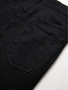 Manfinity Hypemode Men's Plus Size Denim Skinny Shorts - Black - View 5
