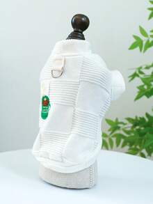 PETSIN 1 Piece Of Universal Clothing For Cats, Dogs, And Pets, Casual And Comfortable Early Autumn Knitwear Vest, Suitable For Home Leisure And Outdoor Strolling - White - View 5