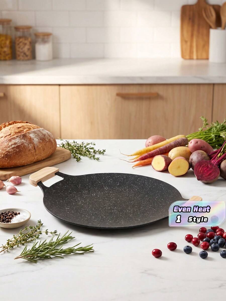 Outdoor Korean-Style BBQ Plate, Butane Stove Grill Pan, Non-Stick Round Griddle, Korean BBQ Pot, Multi-Function Pan For Indoor Frying, Grilling, Baking, Suitable For Home Kitchen And Camping - Korean-style Baking Pan - View 1