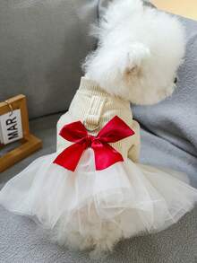 PETSIN 1pc Pet Princess Style Dress, Cat And Dog Clothing, Bow Decoration For Small Dog Clothing - Multicolor - View 11