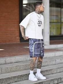 Devon Thys 男士街头风格圆领宽松短袖T恤 - 白色 - 查看 6