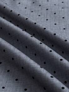 GlowEve CURVE Plus Size Women Elegant Fitted Polka Dot Pattern Skirt Fall - Grey - View 6