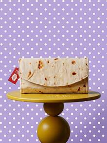 superFUNNYmarket Portefeuille de grande capacité en forme de pancake, portefeuille pliable amusant avec clip à pression, sac à main portable avec poche à monnaie multi-fentes, pour les courses quotidiennes, les voyages, les rendez-vous, les cadeaux d'anniversaire et de vacances, mini sac à main à la mode et excentrique en forme d'aliment, accessoires de sac de rangement - Multicolore - Voir 5