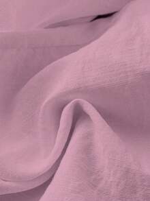 SHEIN PETITE 女款優雅度假休閒亞麻風長褲 - 粉色 - 查看 5