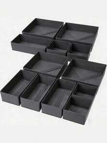 Dark Gray Foldable Storage Box Fabric Closet Organizer Drawer Divider For Clothes Underwear Bras Socks Lingerie Dark Gray Space Saving Wardrobe Storage Home Decor Dorm Room Essential Household Gift - dark gray - View 7