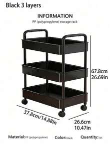 Organizador de maquillaje con ruedas de 3 niveles, carrito de plástico independiente multifuncional con bandeja giratoria, fácil de ensamblar, almacenamiento versátil para oficina, cocina y despensa - Multicolor - Ver 11