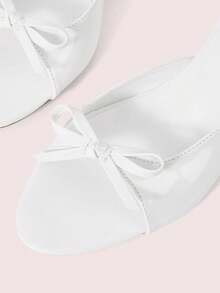CUCCOO DOLLMOD Women's Shoes, Summer Gentle Style Sweet Style, White, Bow Stiletto, Slippers Kitten Heels - White - View 6