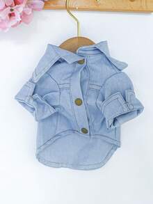 PETSIN 1 Piece Of Pet Clothing, A Cool Blue Coat Suitable For Cats And Dogs, Suitable For Daily Home And Walking Dogs - Blue - View 4