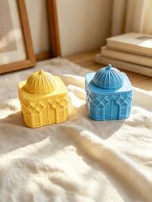 European-Style Relief Dome Castle Storage Box Silicone Mold Diy Gypsum Cartoon House Candlestick Epoxy Mold. - Castle - View 5