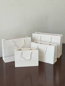 10pcs White Multi-Size Gift Bag, Holiday Gift Bag, Clothing Packaging Bag, Shopping Bag, Tote Bag - multicolor - View 3