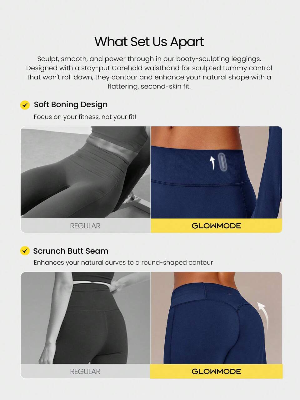 29" FeatherFit™-Air Body Flow Peakbum Tummy Control Scrunch Butt Workout Petite Pants With Back Pocket Training Gym Fitness Daily Active Wear