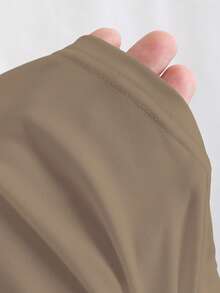 Sweetra Solid Color Square Neck Sleeveless Casual Slim Fit Tank Top - Khaki - View 6