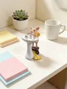 1PC Resin Adorable Pig Holding Toothbrush Creative Figurine Ornament Compact Sturdy Desktop Decoration For Desk Sideboard Display Cabinet Home Office Micro Landscape Calming Birthday Present For Collectors Home Decor Enthusiasts - multicolor - View 7