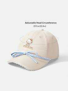 HELLO KITTY AND FRIENDS | SHEIN Ladies Bow Baseball Cap - Beige - View 6