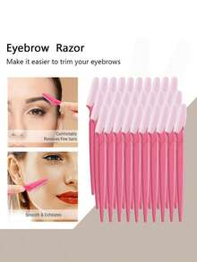 60 Piece Rose Red Eyebrow Trimmer Set, Eyebrow Trimmer/Shaver, Exfoliating Shaving Tool, Body Hair Trimmer And Facial And Eyebrow Shaver Set, Long Handled Blade With Precise Protective Cover, Women'S Eyebrow Trimmer Tool - Hot Pink - View 2
