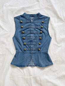 Soleia Women's Solid Color Stud Decor Casual Versatile Daily Wear Sleeveless Top No Chest Padding - Multicolor - View 6