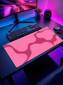 1PC Extra Large Non Slip Rubber Base Washable Polyester Pink Gaming Office Mouse Pad Desk Mat For Computer Keyboard Laptop Home Remote Work Desk Accessory - multicolor - View 5