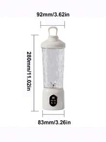 Teckwe 便攜式果汁機，電動 USB 果汁機/攪拌機，迷你攪拌機，適用於果昔和沙拉，果汁，1300mAh 多功能果汁機，附 LED 顯示螢幕 - 0.5升-1升 - 查看 5
