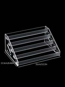 1 Pack Large Capacity Acrylic Clear Transparent Pen Tray Desk Painting Art Marker Storage Organizer Rack Box With Removable Dividers Stackable Lightweight For School Office Back To School Desktop Supplies Stationery Holder - multicolor - View 4