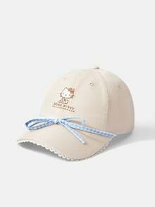 HELLO KITTY AND FRIENDS | SHEIN Ladies Bow Baseball Cap - Beige - View 4