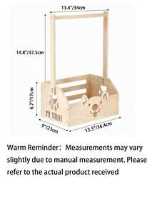 1 Wooden Pet Toy Storage Box, Dog Toy Sorting Basket, Used For Storing Pet Toys, Blankets, Leashes, And Food, Excluding Hangers - Multicolor - View 7