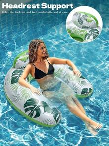 1 Set Thickened Adult Pvc Inflatable Pool Float - Fruit Design Floating Mat, Pool Hammock. Suitable For Adult Pool, Beach And Other Water Activities. Multi-Functional Pvc Pool Float, Combining Lounge Chair And Drifting Functions, Ideal Choice For - Maple Leaf Style - View 7