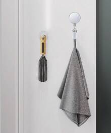 1pc 60cm Retractable Self Adhesive Wall Hanging Clips No Drill Heavy Duty Towel Holder Multipurpose Space Saving Hook Organizer For Bathroom Kitchen Laundry Room Small Items Storage - Multicolor - View 4