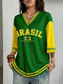 Coolane Casual Minimalist Letter & Number Graphic T-Shirt For Women, Suitable For Summer - Multicolor - View 7