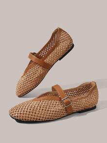 Styleloop Ladies, Willow Nails, Buckles, Flat Shoes. - Brown - View 4