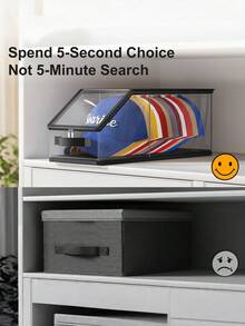 1PC 12 Cap Stackable Clear Plastic Baseball Hat Organizer Display Box With Cardboard Insert Dustproof Closet Storage For Men Dad Fathers Day Christmas Birthday Gift Home Organization Must Haves - transparent - View 2