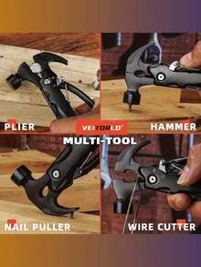 1PC 12 In 1 Multifunctional Hammer Tool Set Handyman Survival Gear For Men Dad Husband Grandpa Father Day Christmas Birthday Anniversary White Elephant Gift Gadget - Multifunctional hammer - View 8