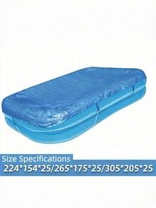 1 cái bạt che hồ bơi hình chữ nhật chống bụi chống tia UV, chất liệu HDPE mật độ cao chịu lực, kèm dây buộc cố định, bền chống rách, phù hợp cho bể bơi bơm hơi, bể bơi trên mặt đất, lưu trữ ngoài trời và bảo vệ mùa đông - Màu xanh lam - Xem 4