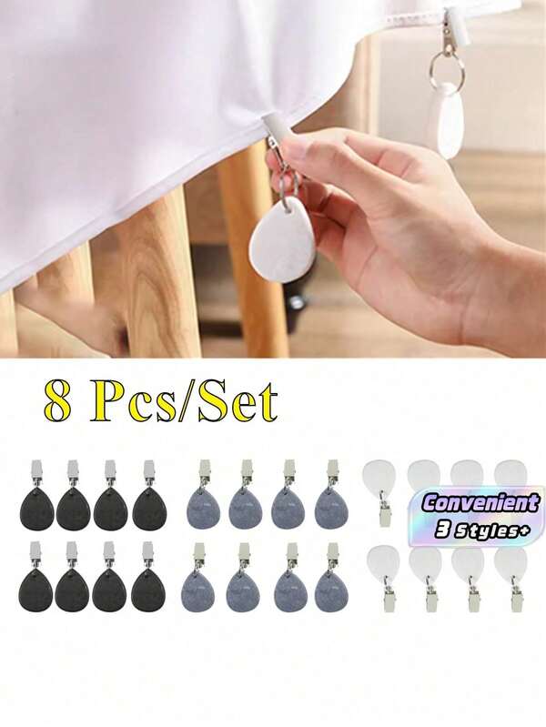 8Pcs Teardrop Tablecloth Weights With Metal Clip Tablecloth Pendant Marble Table Cover Weights Elegant Tablecloth Additions Tabletop Decor Tables Cover Charm Pendant Decor Supplies For DIY Hangable Cloth Clip Buckles For Home,Picnics,Camping Supplies