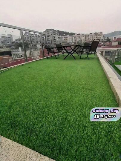 1pc Realistic Artificial Turf Grass Mat Plastic Easy Clean Indoor Outdoor Garden Playground Balcony Patio Yard Decoration Pet Friendly Landscape Synthetic Lawn Carpet Home Improvement Summer Decor Gift