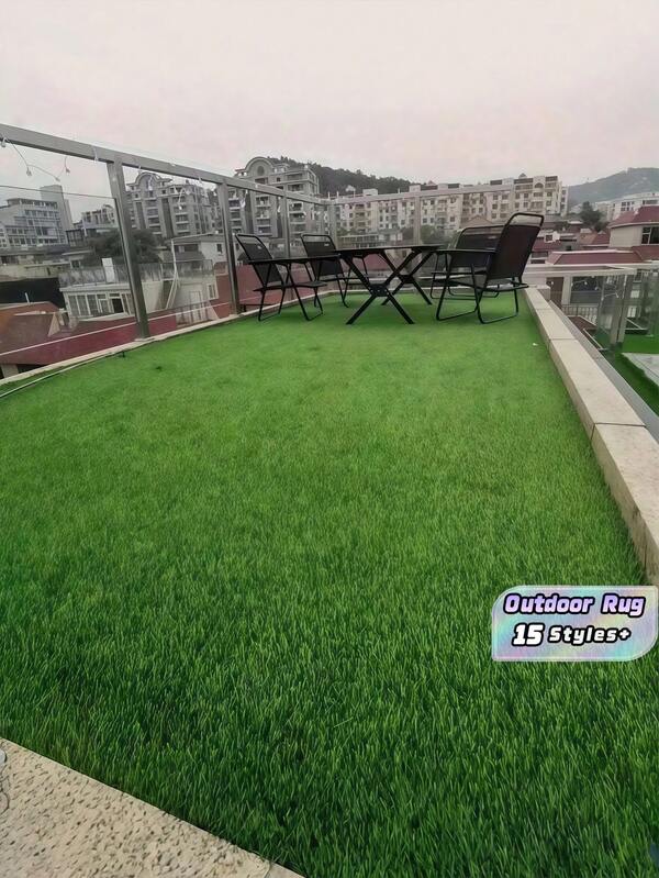 1pc Realistic Artificial Turf Grass Mat Plastic Easy Clean Indoor Outdoor Garden Playground Balcony Patio Yard Decoration Pet Friendly Landscape Synthetic Lawn Carpet Home Improvement Summer Decor Gift