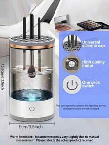 1PC USB Powered Makeup Brush Cleaner, Automatic Makeup Brush Cleaning Tool, Quickly And Deeply Cleans Various Types Of Makeup Brushes, Portable Design For Travel And Home Use - multicolor - View 3
