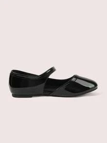 CUCCOO DOLLMOD Elegante Damen-Mary-Janes für Frühling und Sommer, neu, mit runder Zehenpartie, flacher Sohle, seitlich offen, niedrigem, Perlen und Lackleder, Hochzeitsschuhe - Schwarz - Übersicht 4