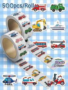 Set Stiker Perekat Diri Lucu dan Tahan Lama 500 Buah/Gulungan, Stiker Serbaguna untuk Pembungkus Kado, Casing Ponsel, Album, Skateboard, Gitar, Amplop, dan Kerajinan Tangan - MultiWarna - View 1