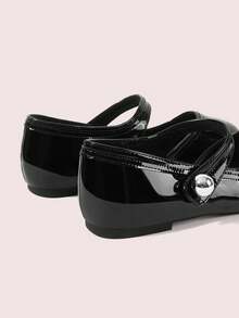 CUCCOO DOLLMOD Elegante Damen-Mary-Janes für Frühling und Sommer, neu, mit runder Zehenpartie, flacher Sohle, seitlich offen, niedrigem, Perlen und Lackleder, Hochzeitsschuhe - Schwarz - Übersicht 6