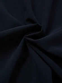 GlowEve CURVE 圆领+小V领组合，泡泡袖（喇叭袖设计），拼接缎带，藏蓝色复古法式大码衬衫，夏季波西米亚风衬衫，女士休闲上衣，欧式服装，夏季波西米亚风上衣 - 藏蓝色 - 查看 7