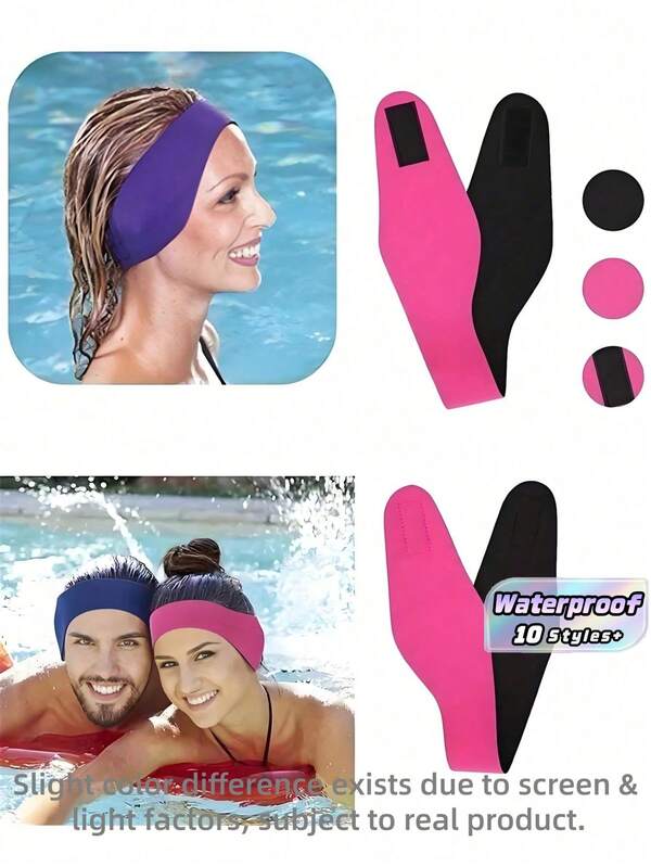 1pc/2pcs/4pcs Swimming Diving Headband, Waterproof Ear Covers For Bathing, Beach Essential, Beach Accessory, Pool Float, Waterproof Neoprene Material Headband, Designed To Prevent Water From Entering Ears, Suitable For Water Activities