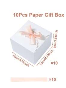 10 Elegant Bow Gift Boxes, Birthday Party Gift Boxes, Wedding Gift Boxes, Bridal Shower Wedding Guest Gifts, Theme Party Desktop Decoration, Holiday Home Party Kitchen Packaging Supplies, Birthday Gifts, Graduation Ceremony - multicolor - View 14