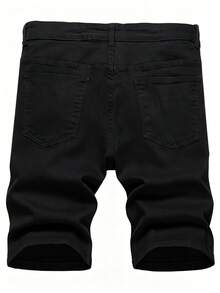 Manfinity Hypemode Men's Plus Size Denim Skinny Shorts - Black - View 2
