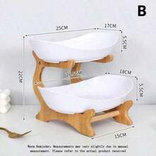 Bandeja multiusos de bambú para frutas y aperitivos, cesta de frutas creativa para regalo en el hogar - Blanco - Ver 7