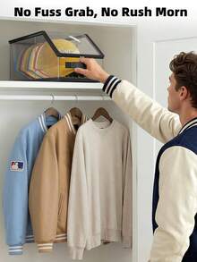 1PC 12 Cap Stackable Clear Plastic Baseball Hat Organizer Display Box With Cardboard Insert Dustproof Closet Storage For Men Dad Fathers Day Christmas Birthday Gift Home Organization Must Haves - transparent - View 3