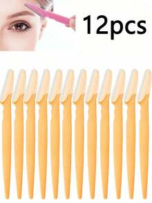 12/16/20 Peças Conjunto de Lâminas de Aparar Sobrancelhas e Pelos do Corpo com Capa, Kit de Maquiagem e Cuidados Pessoais Feminino, Modelador de Pelos Faciais para Uso Cosmético, Ótimo para Banheiro Doméstico, Dormitório e Salão de Beleza, Modelagem de Sobrancelhas, Suprimentos Portáteis de Cuidados Cosméticos Pessoais - Multicolorido - Visão 14
